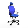 Piqueras y Crespo Chaise de Bureau Jorquera avec Appui-tête et Support Lombaire Bleu