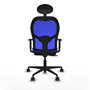 Piqueras y Crespo Chaise de Bureau Jorquera avec Appui-tête et Support Lombaire Bleu