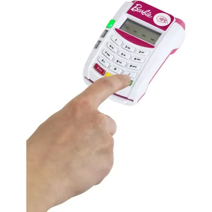 Klein Terminal de Paiement Électronique Barbie 7335 avec Accessoires - Jouet Imitation avec Écran, Son et Lumière - Pour Enfants Dès 3 Ans