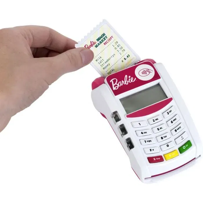 Klein Terminal de Paiement Électronique Barbie 7335 avec Accessoires - Jouet Imitation avec Écran, Son et Lumière - Pour Enfants Dès 3 Ans