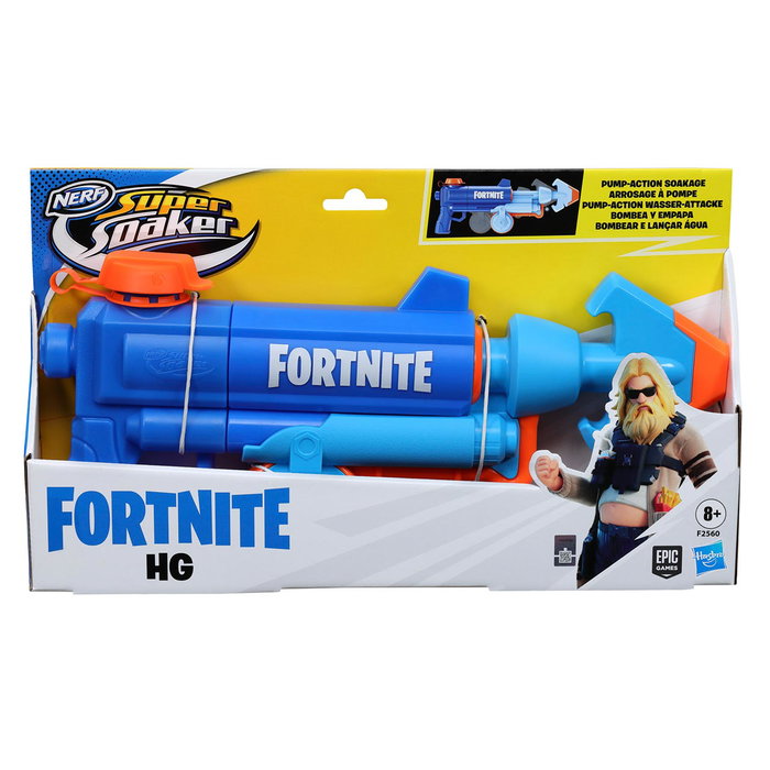 Nerf Super Soaker Fortnite HG F2560 - Pistolet à eau inspiré du jeu vidéo avec pompe et avant mobile - Hasbro