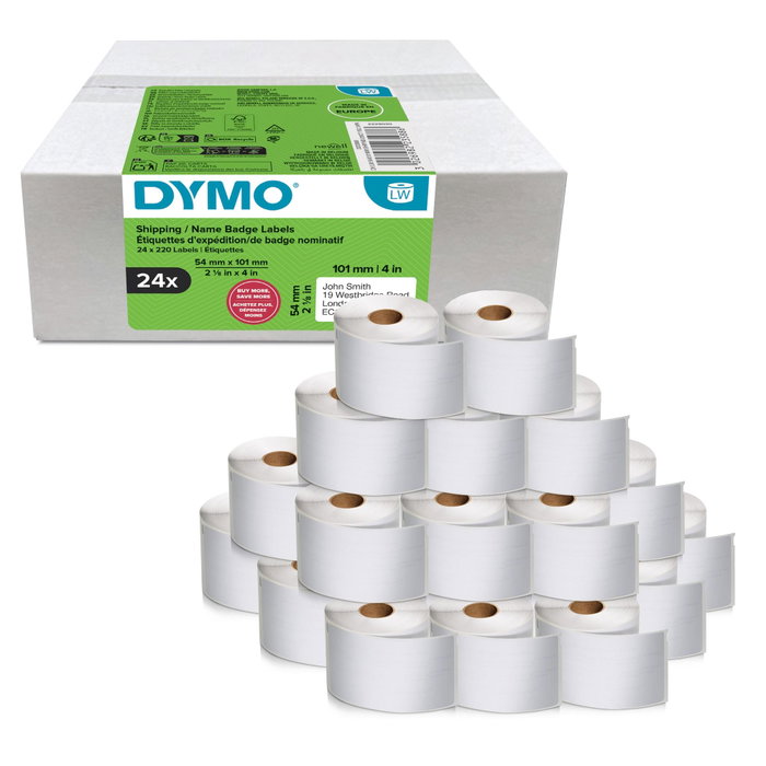 DYMO Label Writer S0722430 Pack de 24 étiquettes blanches DYMO Label Writer S0722430 Pack de 24 étiquettes blanches
