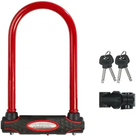 Master Lock Antivol Vélo U Acier Cémenté, Clé, 21 cm, 13 mm, Support Universel, Certifié Sold Secure Gold, Rouge, Réf. 8195EURDPROCOLR