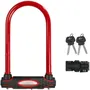 Master Lock Antivol Vélo U Acier Cémenté, Clé, 21 cm, 13 mm, Support Universel, Certifié Sold Secure Gold, Rouge, Réf. 8195EURDPROCOLR