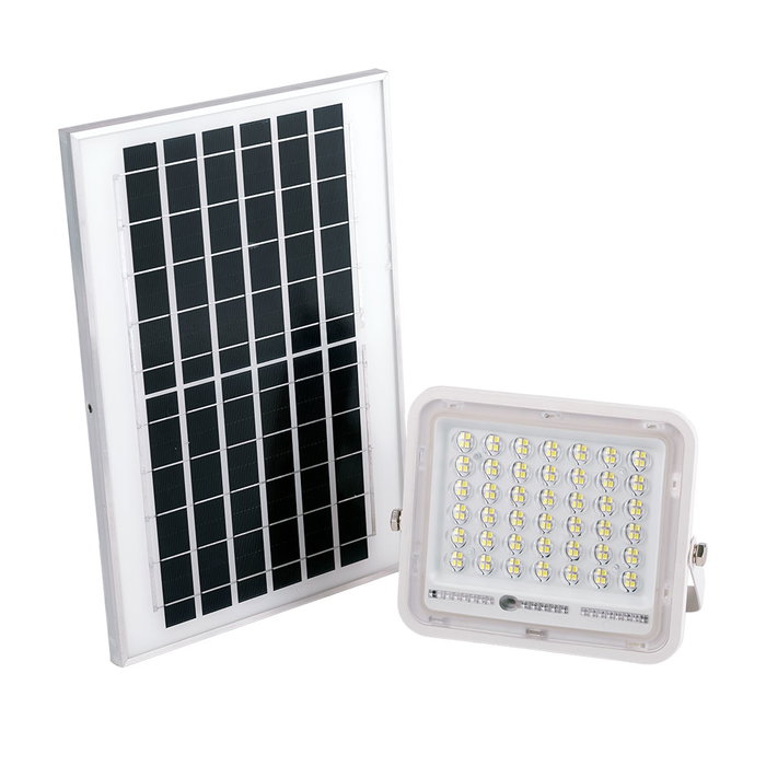 Projecteur LED solaire 40W 6500K avec panneau 6V/8W et télécommande
