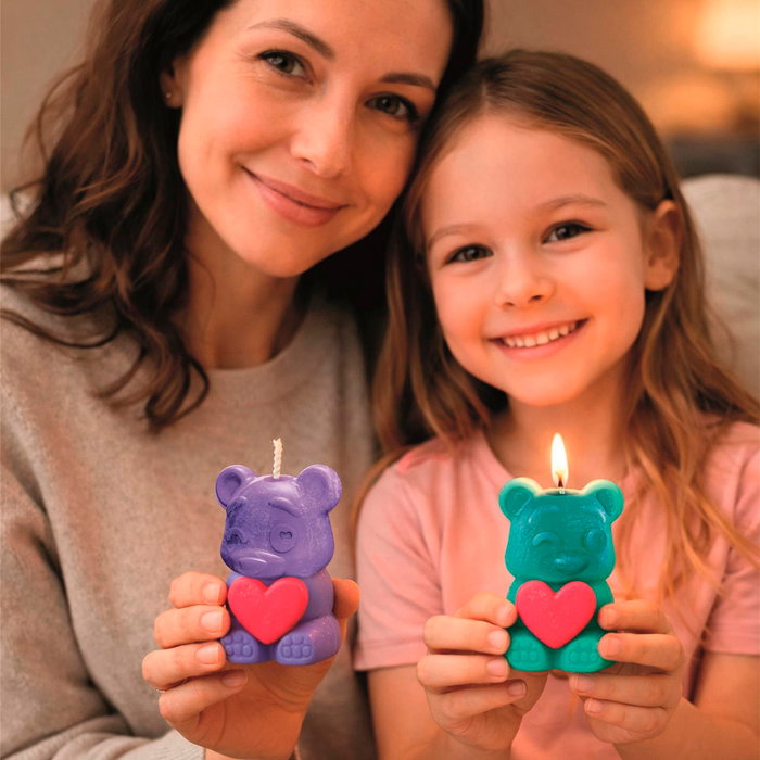 Clementoni Kit Création de Bougies Artisanales Bear Style 18350 - 2 Bougies avec Cire, Mèche et Outils - Activité Créative pour Enfants à Partir de 8 Ans