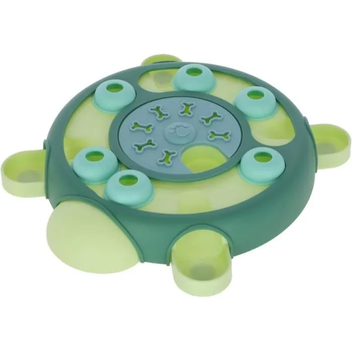 Kerbl Turtle - Jeu de réflexion et d'apprentissage pour chien et chat - Distribueur de friandises - Diamètre 25 cm - Turquoise
