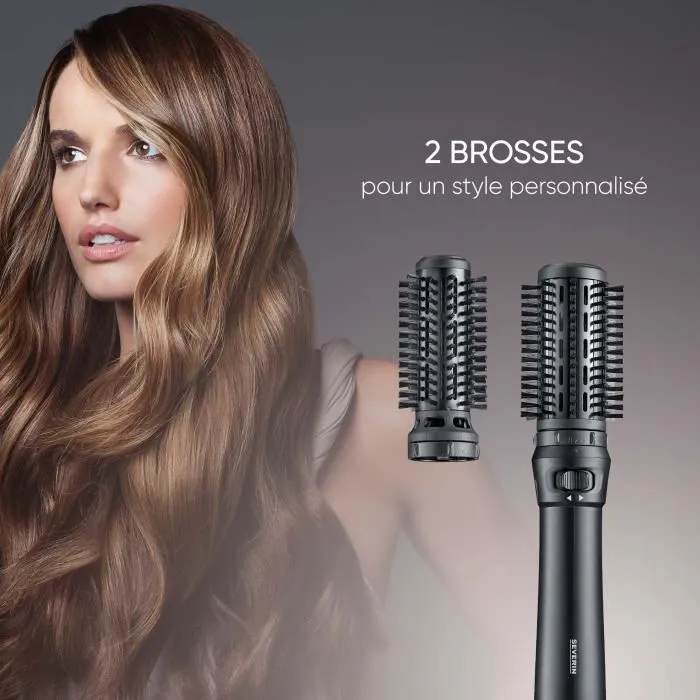 Severin Brosse Soufflante Auto-Rotative Styler 1000 W avec Revêtement Céramique-Kératine, 3 Embouts Interchangeables, Noir