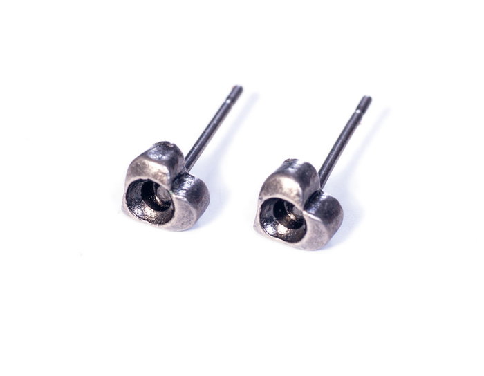 Innspiro Boucle d'oreille métallique pour incrustation cœur argenté vieilli pour Xilion 3mm Innspiro Boucle d'oreille métallique pour incrustation cœur argenté vieilli pour Xilion 3mm