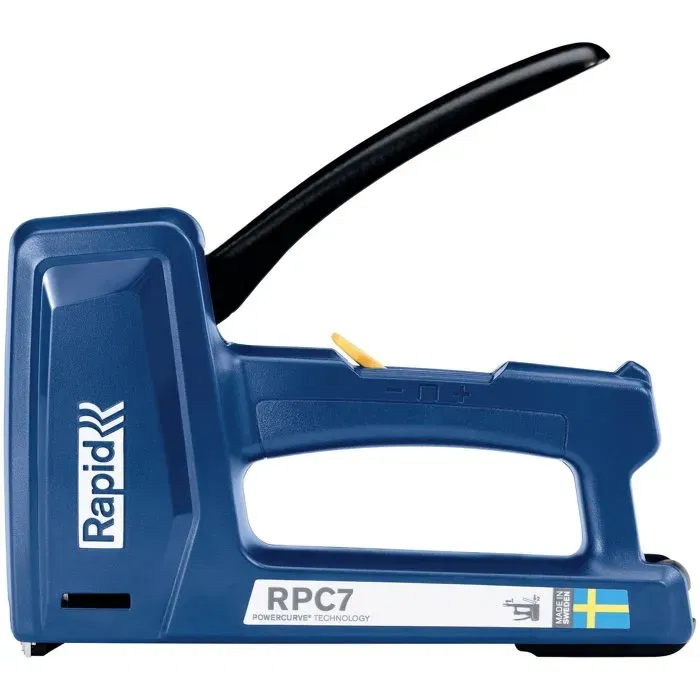 Rapid RPC7 - Agrafeuse manuelle 7 en 1 avec technologie Powercurve pour agrafes, clous et pointes (isolation, bricolage, tapisserie) - 5001632