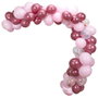 Party Time Arche de 90 Ballons Rose et Confetti