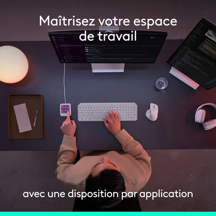 Logitech MX Keypad Pavé macro programmable - Gris pâle