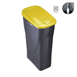 Mondex Cubo poubelle Ecobin avec couvercle jaune 21,5 x 36 x 51 cm 25 l