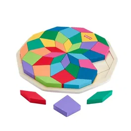 Fisher-Price Puzzle Mandala en Bois 40 pieces - Jeu Educatif Geometrique pour Enfants a partir de 3 ans - HXT94