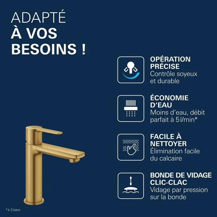 Grohe Mitigeur monocommande lavabo Lineare Taille S