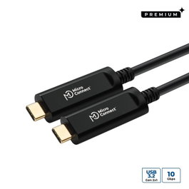 MicroConnect Câble USB-C 3.2 Gen 2 en fibre optique, 10m, Noir