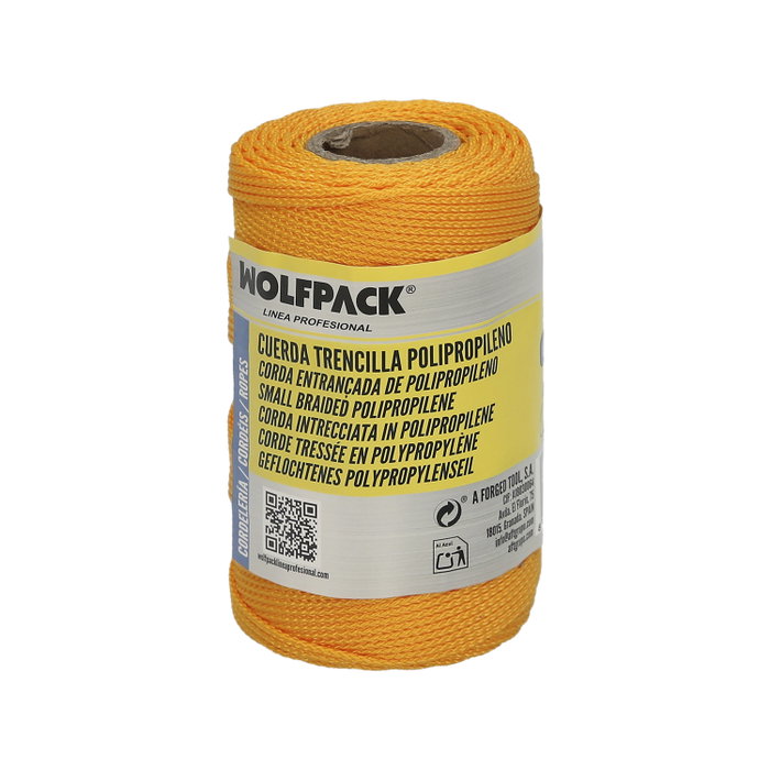 WOLFPACK LINEA PROFESIONAL Corde tressée en polypropylène jaune (bobine 100 mètres)