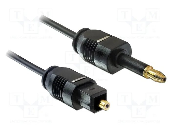 DELOCK Câble optique Toslink 3,5mm Mini prise vers Toslink, 2m, noir DELOCK Câble optique Toslink 3,5mm Mini prise vers Toslink, 2m, noir