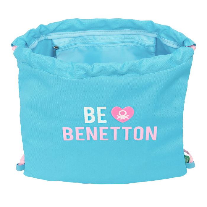 Sac à dos serré par des ficelles Benetton Unique Rose Turquoise 35 x 40 x 1 cm Sac à dos serré par des ficelles Benetton Unique Rose Turquoise 35 x 40 x 1 cm