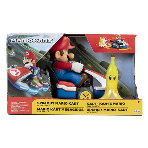 Jakks Pacific Kart Megagiros 12 cm avec accessoires Mariokart - Modèles PVC assortis - Jouet pour enfants