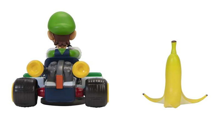 Jakks Pacific Kart Megagiros 12 cm avec accessoires Mariokart - Modèles PVC assortis - Jouet pour enfants