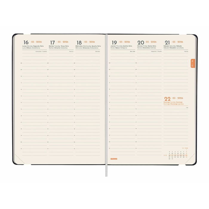 Agenda Finocam FLEXI Noir A5 14,8 x 21 cm 2026