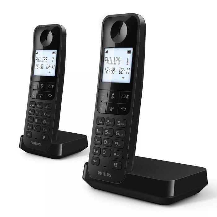 Téléphone Sans Fil Philips D2702 DUO Noir 2 Unités Téléphone Sans Fil Philips D2702 DUO Noir 2 Unités