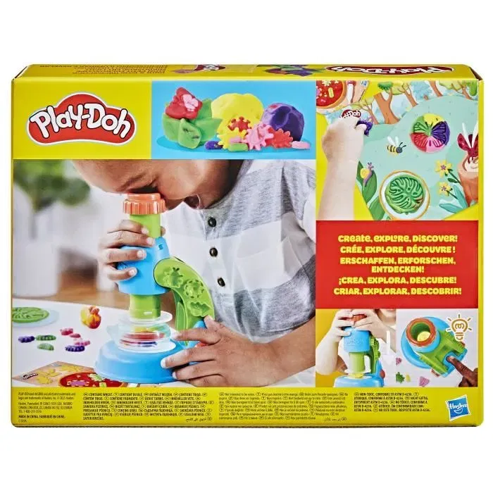 Play-Doh Kit Loisirs Créatifs Mon Petit Microscope, Pâte à Modeler avec 9 Accessoires et 5 Couleurs, Dès 3 Ans