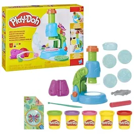 Play-Doh Kit Loisirs Créatifs Mon Petit Microscope, Pâte à Modeler avec 9 Accessoires et 5 Couleurs, Dès 3 Ans