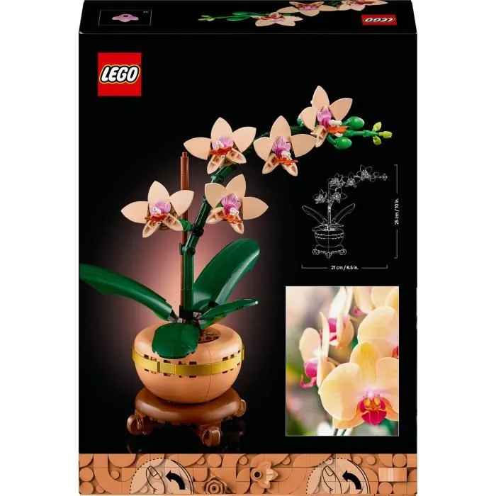 Lego 10343 Orchidée Miniature Botanique, Fleurs Artificielles en Briques LEGO pour Déco et Cadeau Adulte