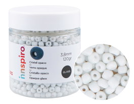 Innspiro Rocaille en verre blanc opaque 3,8 mm, 120g
