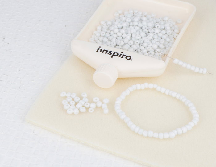 Innspiro Rocaille en verre blanc opaque 3,8 mm, 120g
