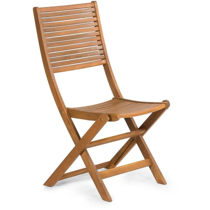 Fieldmann FDZN 4012-T Lot de 2 Chaises Pliantes en Bois d'Acacia pour Intérieur et Extérieur, Support 110 kg