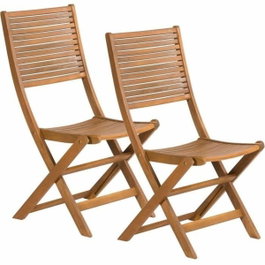 Fieldmann FDZN 4012-T Lot de 2 Chaises Pliantes en Bois d'Acacia Marron