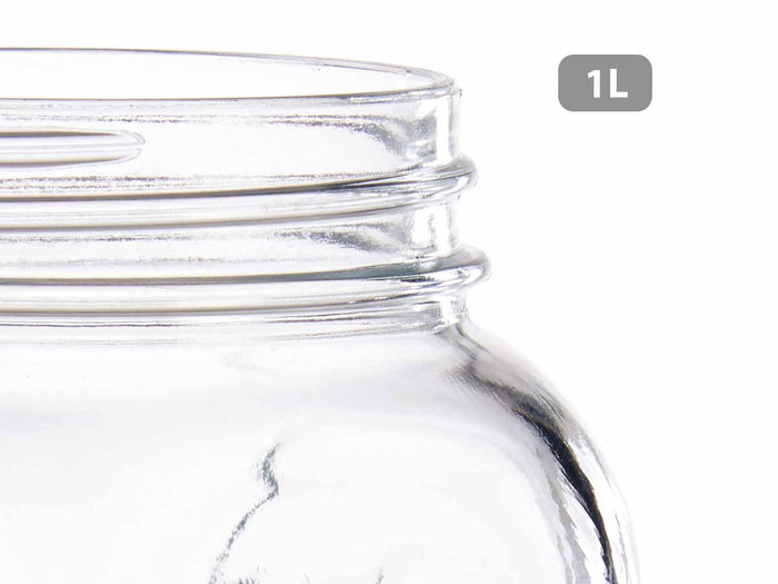 Pasabahce Pot Homemade en Verre 1 L avec Couvercle Métal Doré 9,8x17 cm (Set de 12)