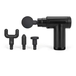 Livoo Pistolet de massage sans fil DOS200 - 4 têtes - 6 vitesses - Autonomie 40 min - Pochette de transport inclus - Noir