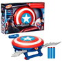 Hasbro - Écusson lancer-fléchettes NERF Captain America avec 3 fléchettes, jeu d'action Avengers pour enfants à partir de 5 ans - F9302