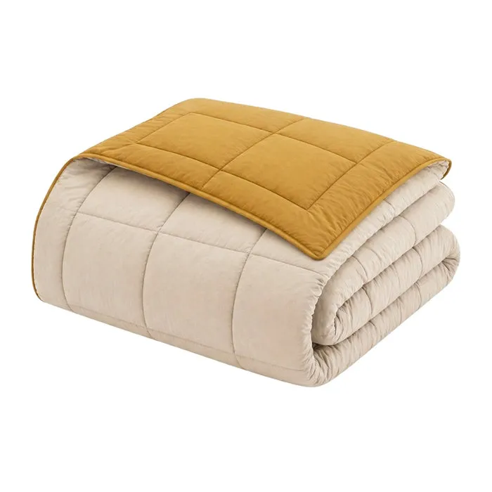 Toison D'Or CALGARY - Couette Chaude Microfibre - Miel & Galet - 140 x 200 cm