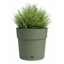 ARTEVASI Pot de fleur CAPRI Large avec réservoir d'eau - Vert cendre - 39,1 x 39,1 x 37 cm