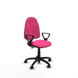 PIQUERAS Y CRESPO Chaise de bureau Algarra, similicuir rose, mécanisme contact permanent