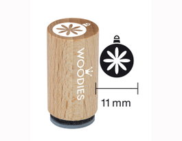 Woodies Mini Sceau Boule de Noël 15x25mm en Bois et Caoutchouc