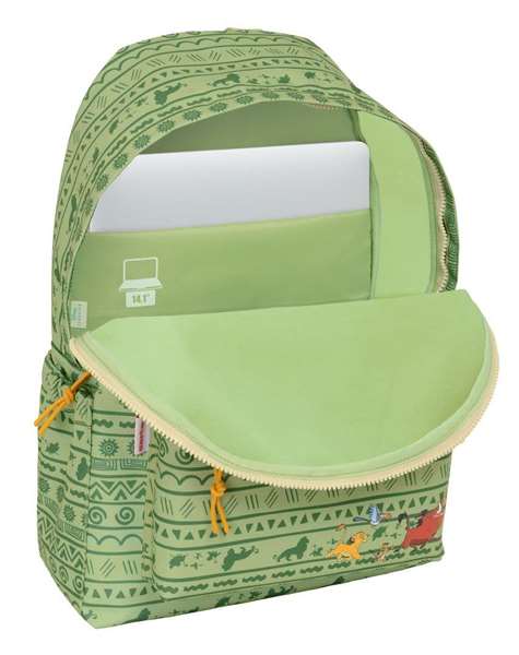 SAFTA Sacoche pour ordinateur portable Mufasa Disney Le Roi Lion Vert Beige