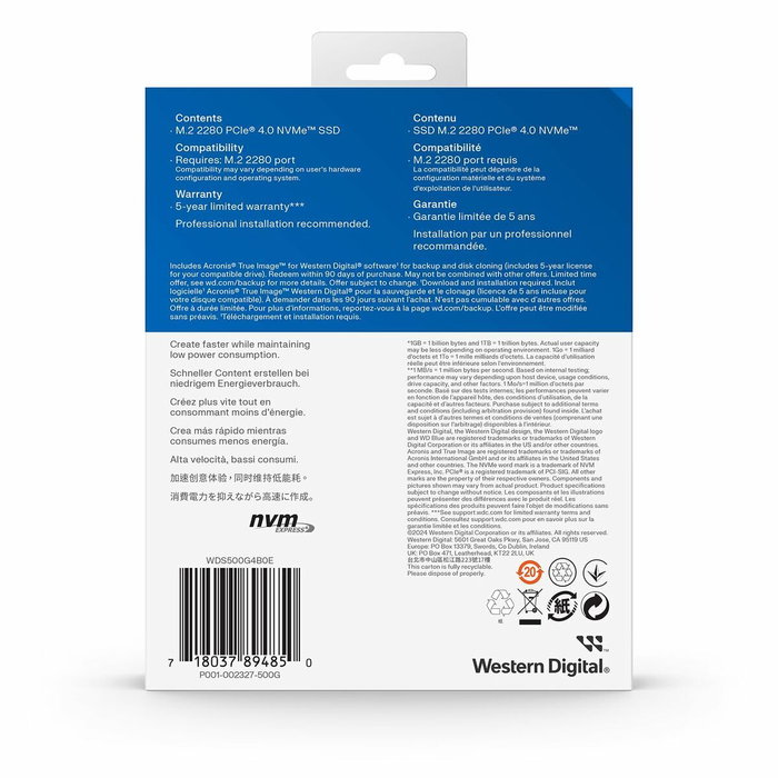 Disque dur Western Digital WDS500G4B0E 500 GB SSD Disque dur Western Digital WDS500G4B0E 500 GB SSD