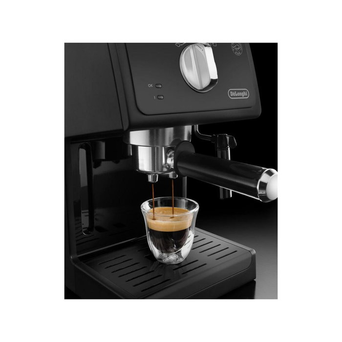 Delonghi ECP31.21 Machine à expresso avec pompe 15 bars, système Cappuccino 360°, arrêt automatique, compartiment de rangement et accessoires - Noir