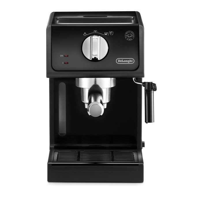 Delonghi ECP31.21 Machine à expresso avec pompe 15 bars, système Cappuccino 360°, arrêt automatique, compartiment de rangement et accessoires - Noir