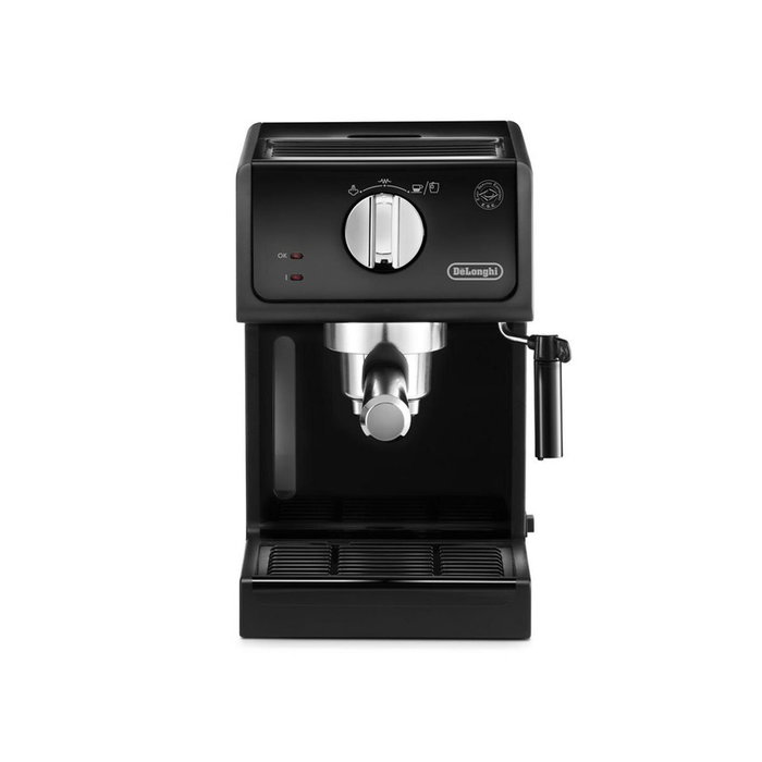 Delonghi ECP31.21 Machine à expresso avec pompe 15 bars, système Cappuccino 360°, arrêt automatique, compartiment de rangement et accessoires - Noir