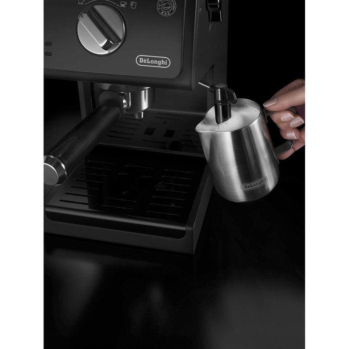 Delonghi ECP31.21 Machine à expresso avec pompe 15 bars, système Cappuccino 360°, arrêt automatique, compartiment de rangement et accessoires - Noir