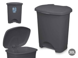 ARTE REGAL Poubelle à pédale en plastique 30L Anthracite