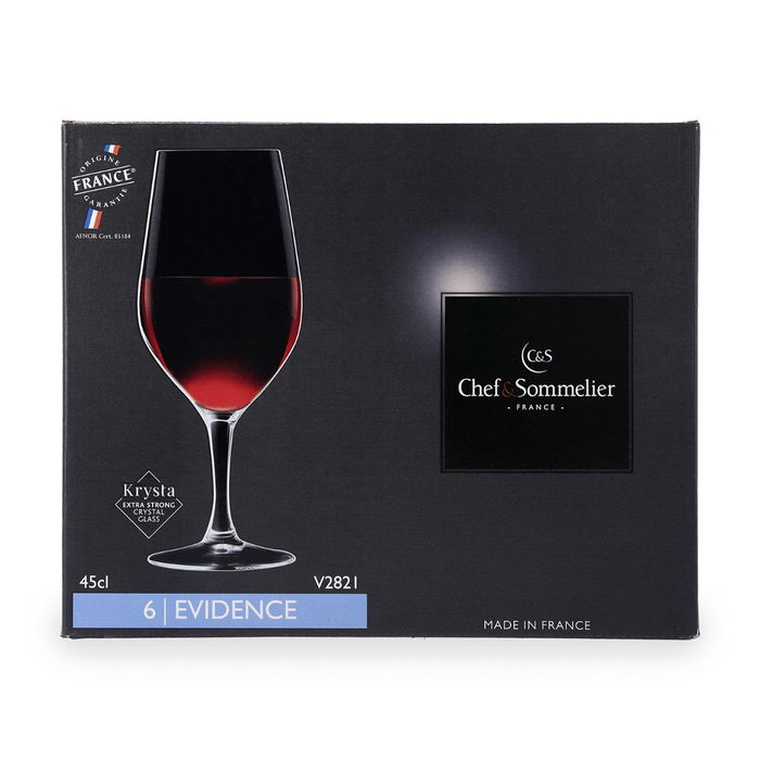 Set de verres à vin Chef & Sommelier Evidence Transparent verre 450 ml Vin 6 Unités Set de verres à vin Chef & Sommelier Evidence Transparent verre 450 ml Vin 6 Unités