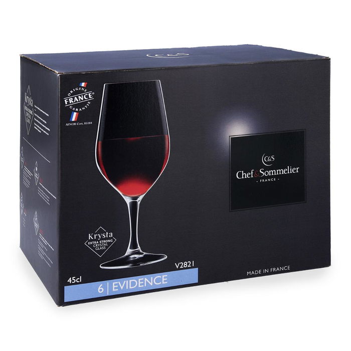 Set de verres à vin Chef & Sommelier Evidence Transparent verre 450 ml Vin 6 Unités Set de verres à vin Chef & Sommelier Evidence Transparent verre 450 ml Vin 6 Unités